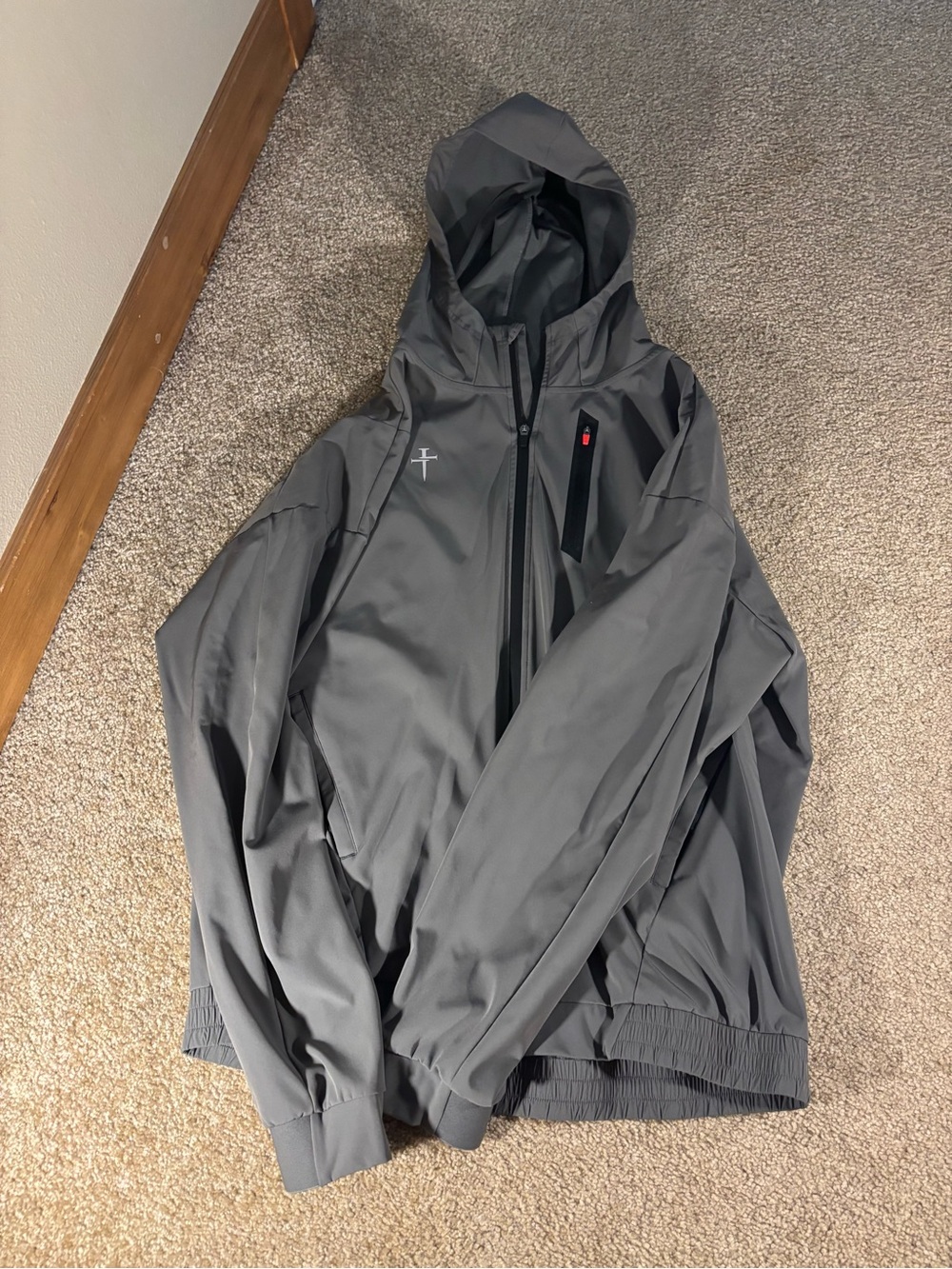 Men's Gray Hooded Raincoat - Lightweight Water-Resistant Jacket